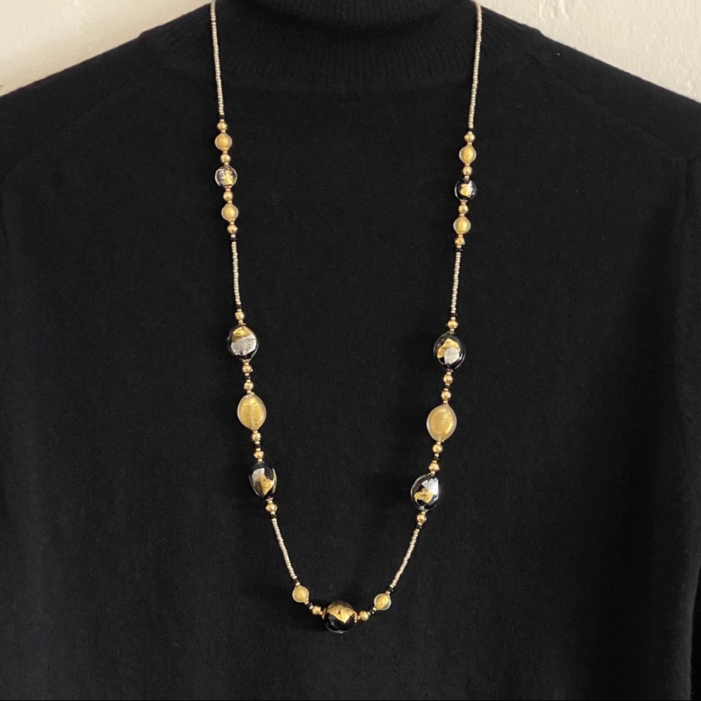 Art glass bead necklace. - Picture 1 of 6